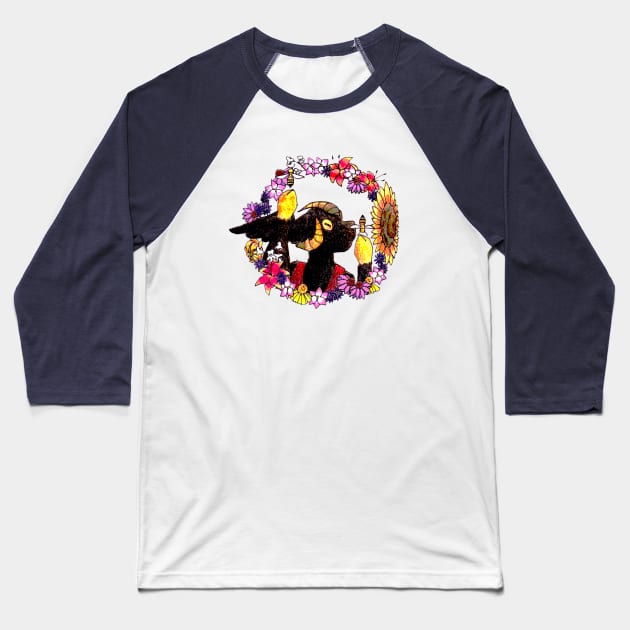 Colorized Goat Baseball T-Shirt by DareWolf